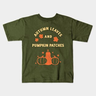 Autumn leaves and pumpkin patches Kids T-Shirt